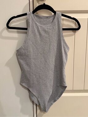 Grey Sleeveless One-Piece Bodysuit